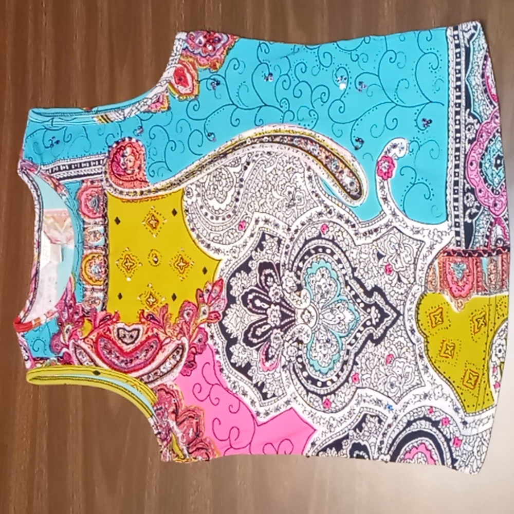 Christopher & Banks Bright Patterned Tank Top Size M